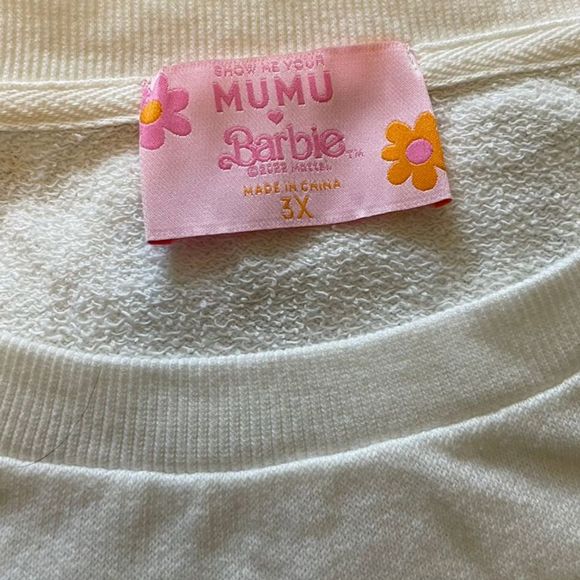 Show Me Your Mumu 💕 Pink Barbie Wave Graphic Pullover Sweater - Picture 7 of 7